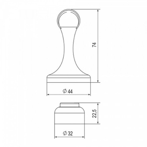 Упор дверной магнитный PUNTO DSM-45 SN-3 мат.никель /43369/