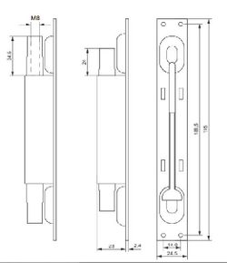 Шпингалет торцевой APECS FB-05-195-Double-ZN