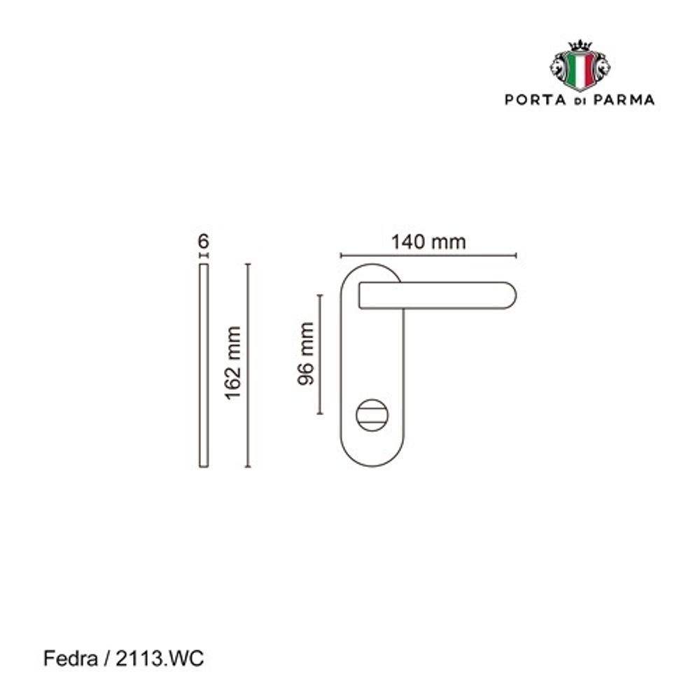 Ручка на планке PORTA DI PARMA Fedra WC SN мат. никель