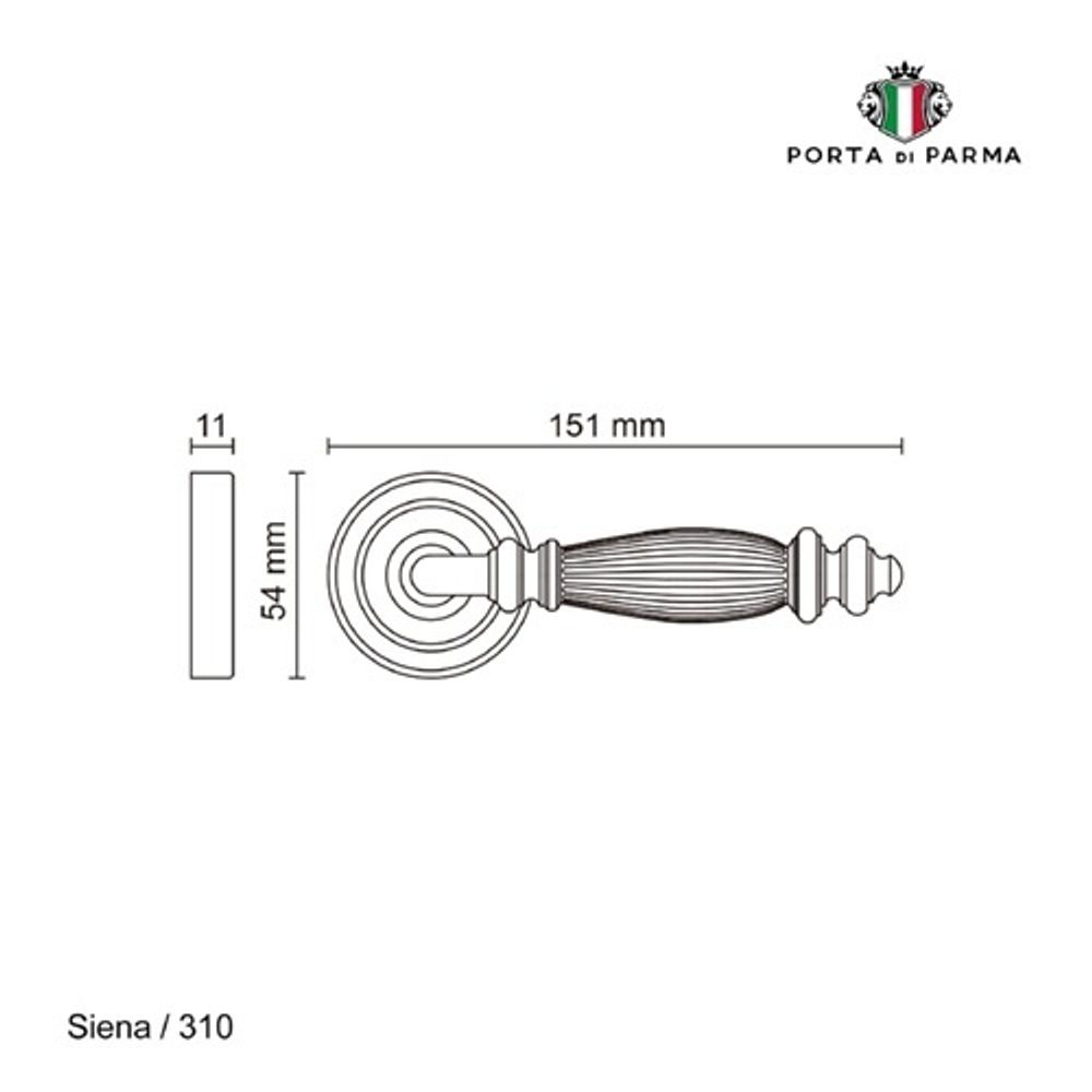 Ручка раздельная PORTA DI PARMA Siena MCF матовый кофе