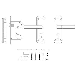 Замок врезной PUNTO KIT P90 4585/3 ORION SN/CP (мат. никель/хром) 5кл /41715/