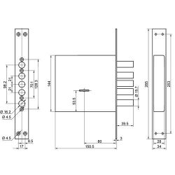 Замок врезной BORDER 71601 ЗВ8-8К.5/15 (КЛП2-104) /31429/