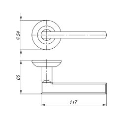 Ручка раздельная AJAX POLO TECH/IND JR SN/CP-3 мат.никель/хром (белая коробка) /47683/