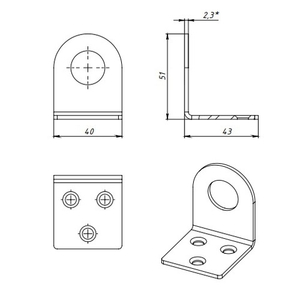 Пробой-ушко гнутое КУНГУР 40х90 цинк (1 шт)