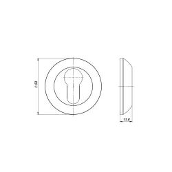Накладка под цилиндр PUNTO ET ZR SN/CP-3 мат.никель/хром /41103/