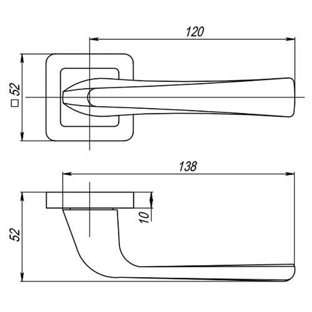 Ручка раздельная PUNTO SATURN QR GR/CP-23 графит/хром /34795/