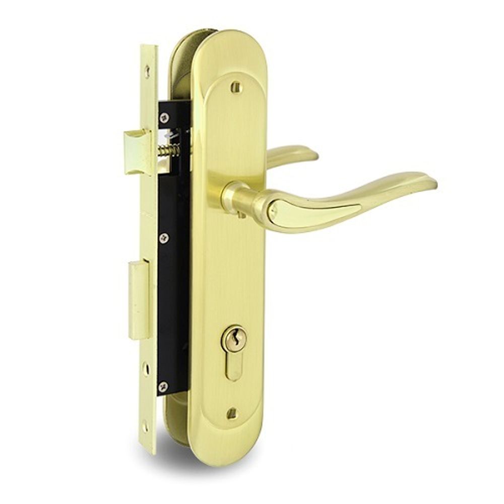 Замок врезной с ручками PALLADIUM ЗВ-1856 SG/GP мат.золото/золото