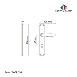 Ручка на планке PORTA DI PARMA Anna CYL MCF матовый кофе