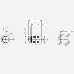 Замок мебельный почтовый 3209-20 (мастер-ключ)