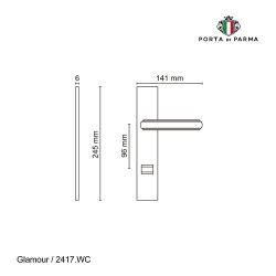 Ручка на планке PORTA DI PARMA Glamour WC SN мат. никель