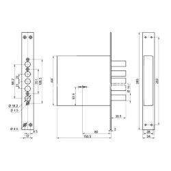 Замок врезной BORDER 71602 ЗВ8-8К-5/15 (б/п)