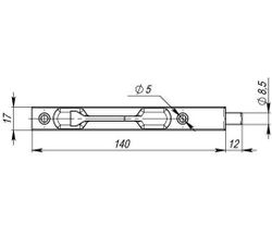 Шпингалет торцевой APECS FB-01-140 GM мат.золото