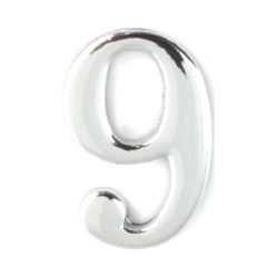 Цифра на клеевой основе АЛЛЮР БОЛЬШАЯ "6-9" хром (пластик)
