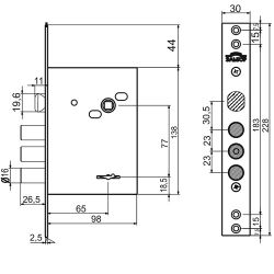 Замок врезной ЭЛЬБОР 1.02.27 Лазурит