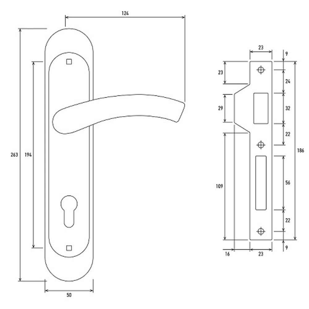 Замок врезной с ручками PALLADIUM ЗВ-1856 SG/GP мат.золото/золото