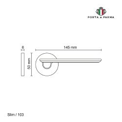Ручка раздельная PORTA DI PARMA Slim CP хром
