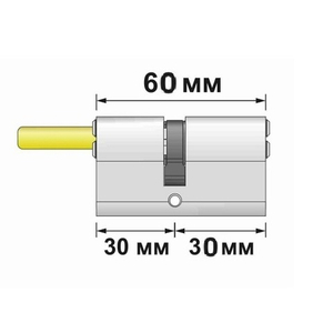 Цилиндровый механизм со штоком APECS SM-60(30S/30)-S/65-NI никель