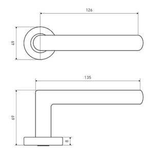 Ручка раздельная АЛЛЮР 1801SS INOX BL матовый черный
