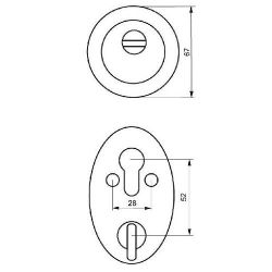 Броненакладка врезная основного замка, хром ЗАМКОФФ