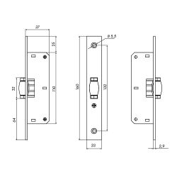 Защелка врезная ролик PUNTO LR-155B СP хром /44951/