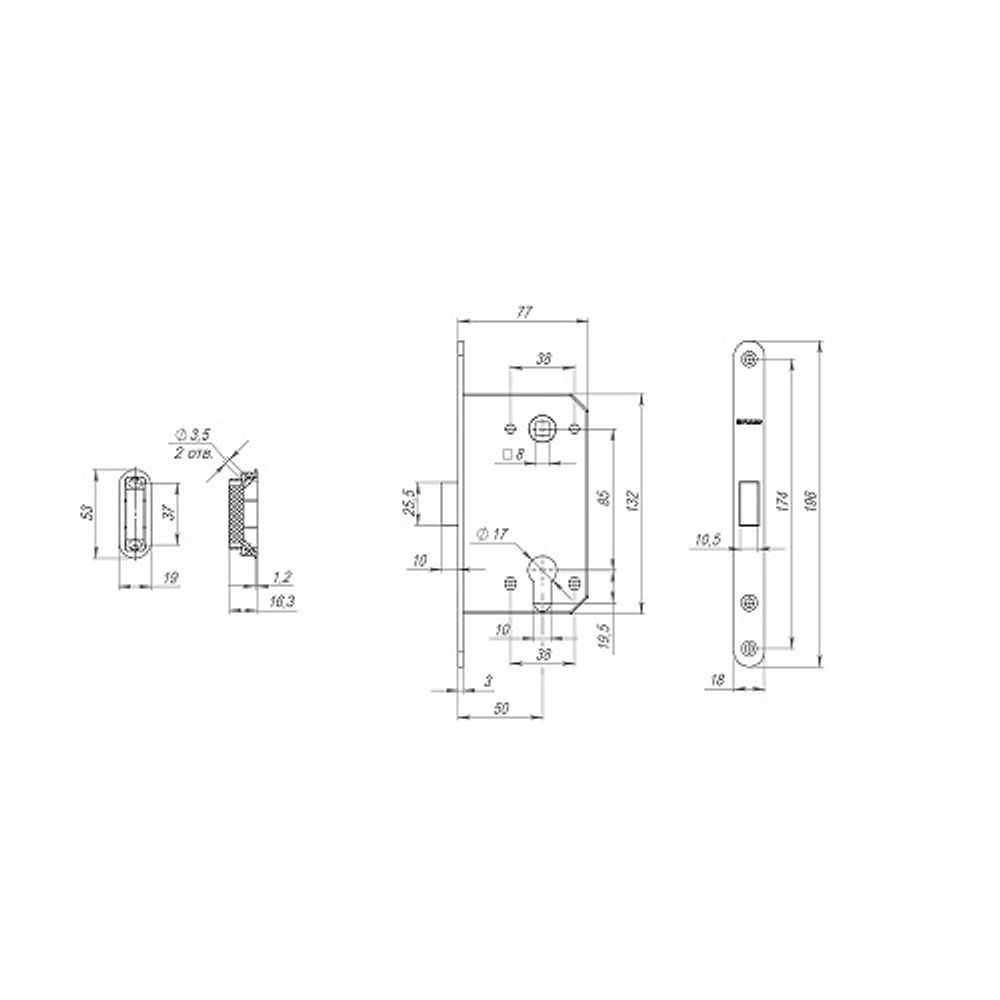 Защелка магнитная под цилиндр FUARO M85C-50 WH-19 белый /42793/