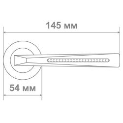 Ручка дверная Аделли 58188-6 SC/WC сатин/белые стразы
