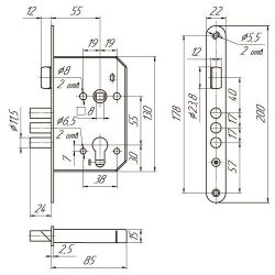 Замок врезной МЕТТЭМ ЗВ4 402.0.0 УНИВЕР 3риг.