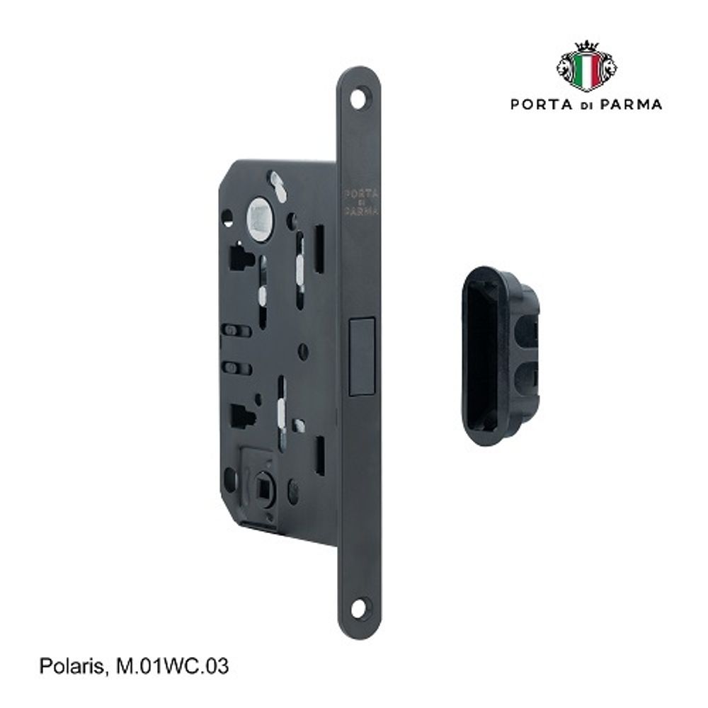 Замок врезной магнитный под фиксатор PORTA DI PARMA Polaris BL черный