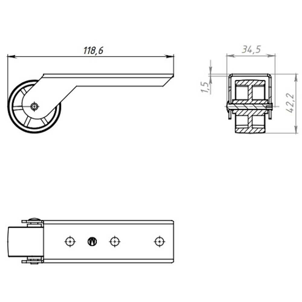 Ролик опорный КУНГУР цинк (1 шт)