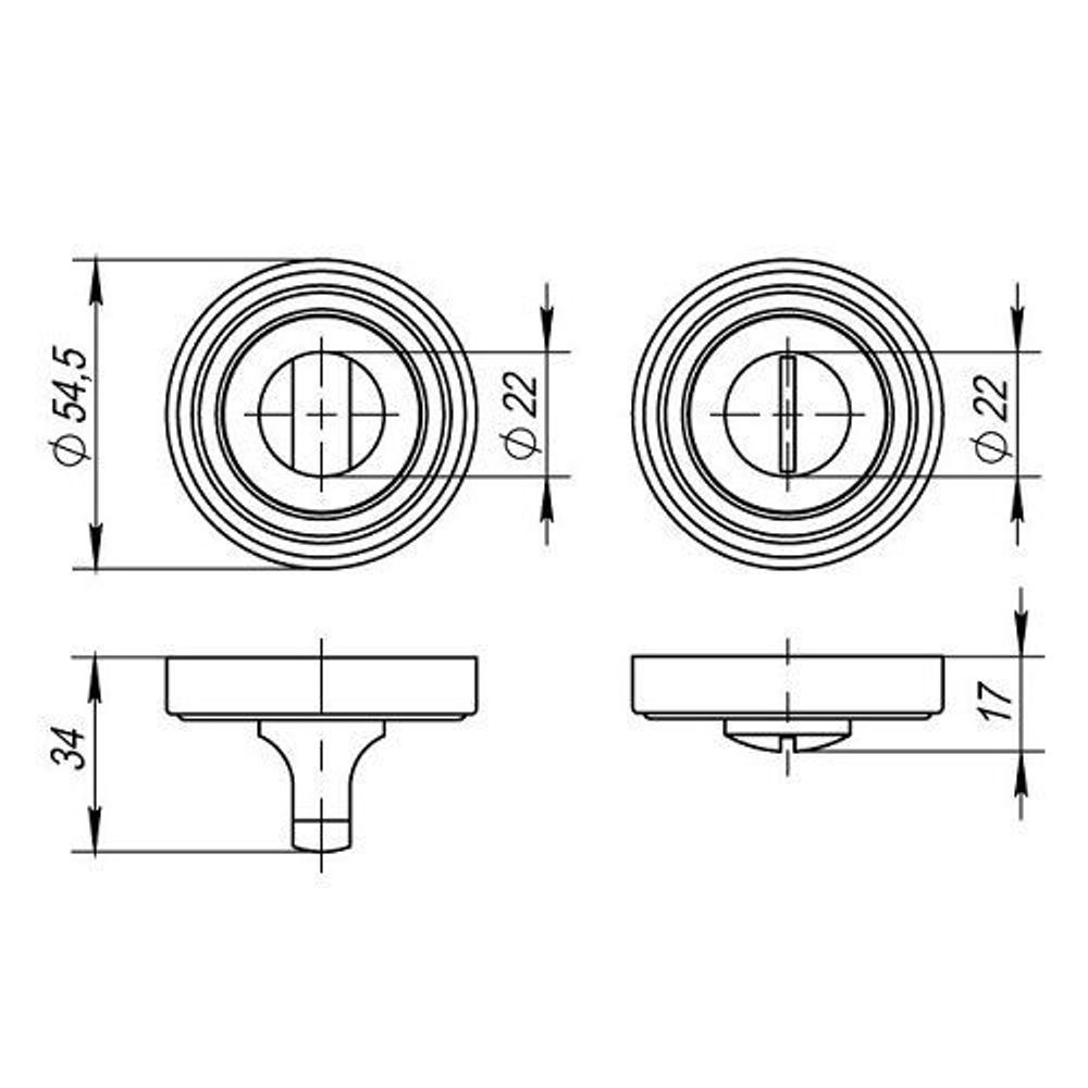 Ручка поворотная PUNTO BK6 ML ABG-6 зеленая бронза /33219/