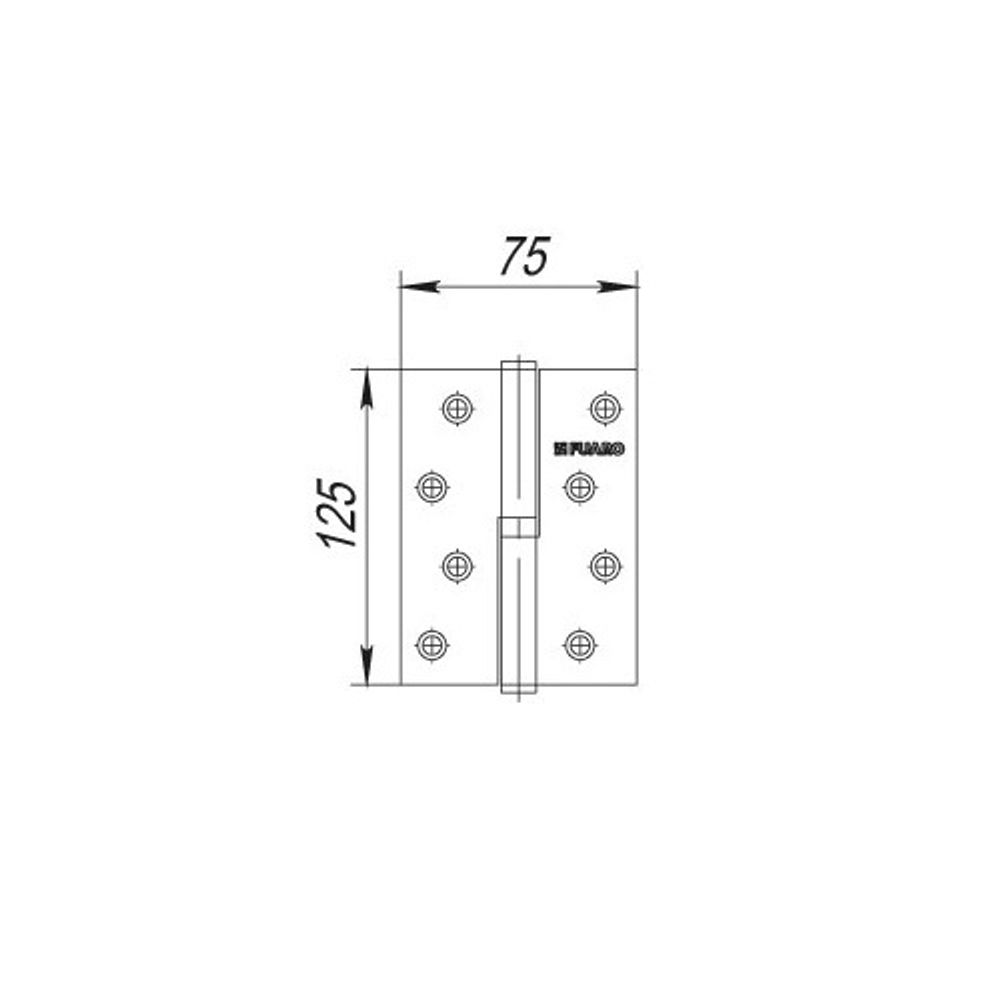 Петля дверная съемная FUARO 413-5 125х75х2,5 PB L золото левая /18097/ (1 шт)
