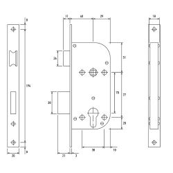 Замок врезной с ручками PALLADIUM ЗВ-1706 AB/CP бронза/хром