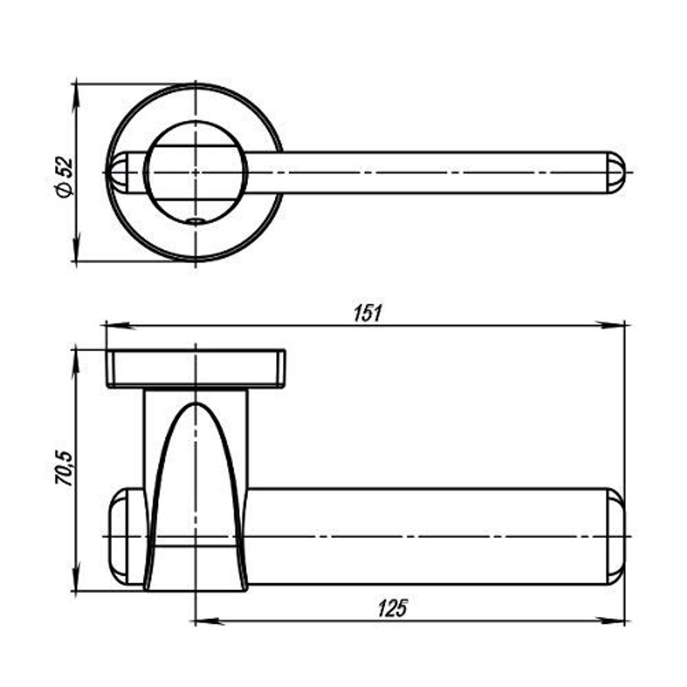 Ручка раздельная ARMADILLO AJAX URB1 SN/CP-3 мат.никель/хром /34259/