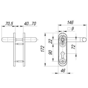 Ручки на планке APECS HP-72.1303 INOX