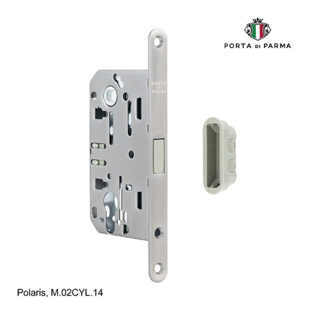 Замок врезной магнитный под цилиндр PORTA DI PARMA Polaris SN мат. никель