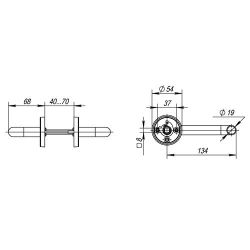 Ручка раздельная FUARO DSS-0203/19 (нержавейка 304) /35691/