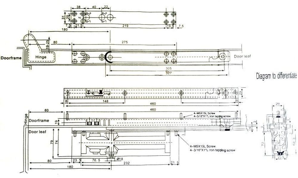 Доводчик дверной скрытый NOTEDO DC-055 IN+HO со скольз.тягой серебро (55кг)
