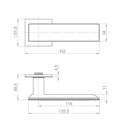 Ручка раздельная ARMADILLO CASTELLA K.YM AC-9 медь /62177/