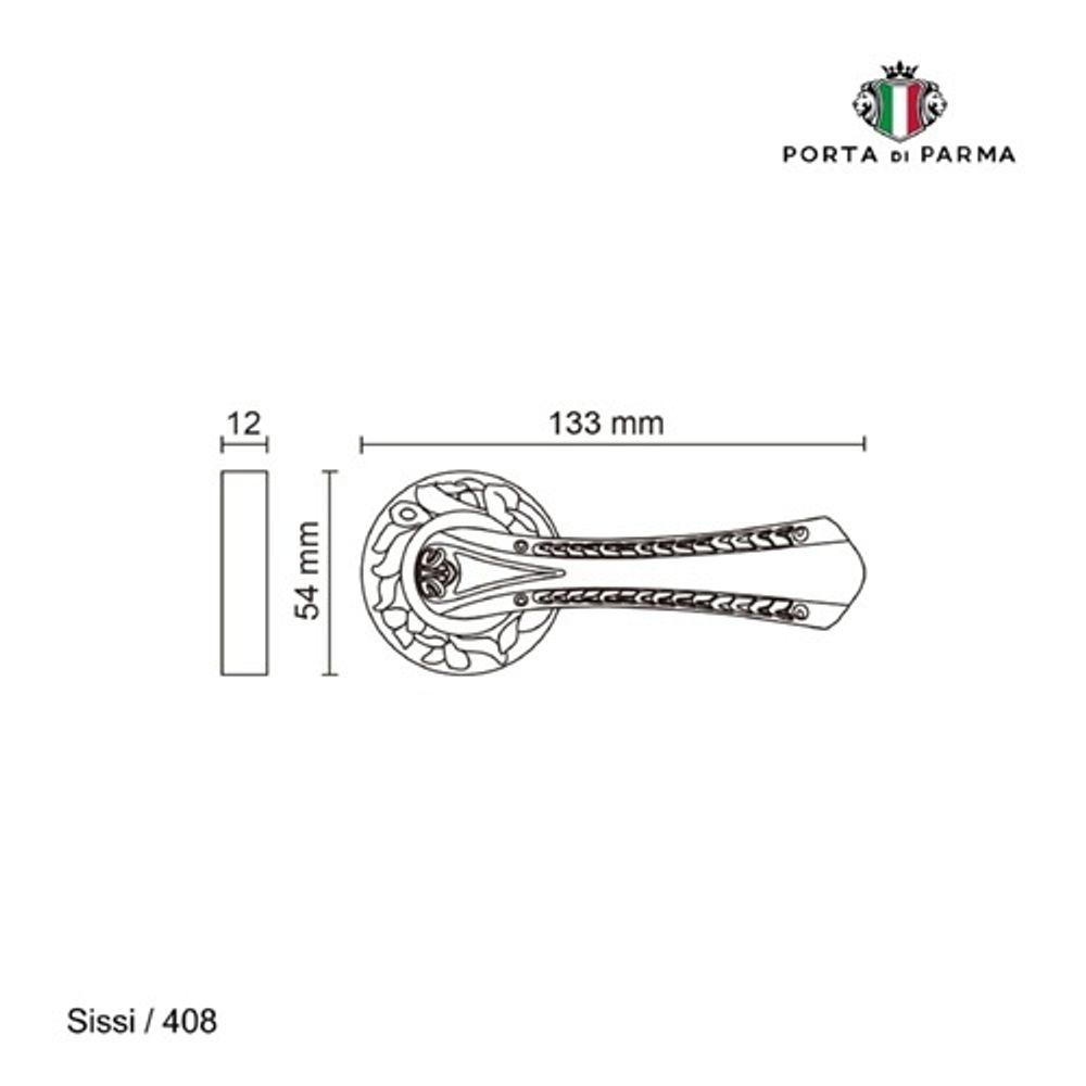 Ручка раздельная PORTA DI PARMA Sissi CP хром