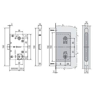 Замок межкомнатный AGB WC MEDIANA POLARIS B06102.50.23 (мат.латунь) тех.уп.без отв.пл. /30453/