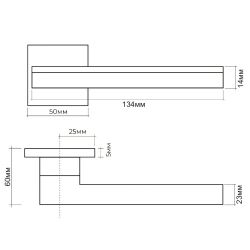 Ручка раздельная ABRISS R50.122 CP/WH хром/белый