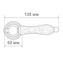 Ручка дверная Аделли 6305-22  CF/YELLOW CRACKED кофе/беж.краколет