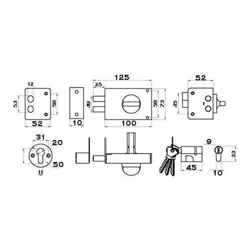 Замок накладной ГЛАЗОВ ЗН1-1.2