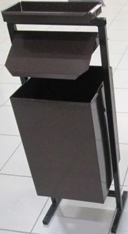 Урна квадратная с пепельницей (коричневая)