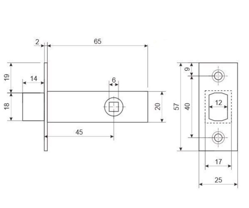 Задвижка дверная APECS L-0126 G золото