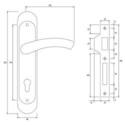 Замок врезной с ручками PALLADIUM ЗВ-AL 1853 GP золото