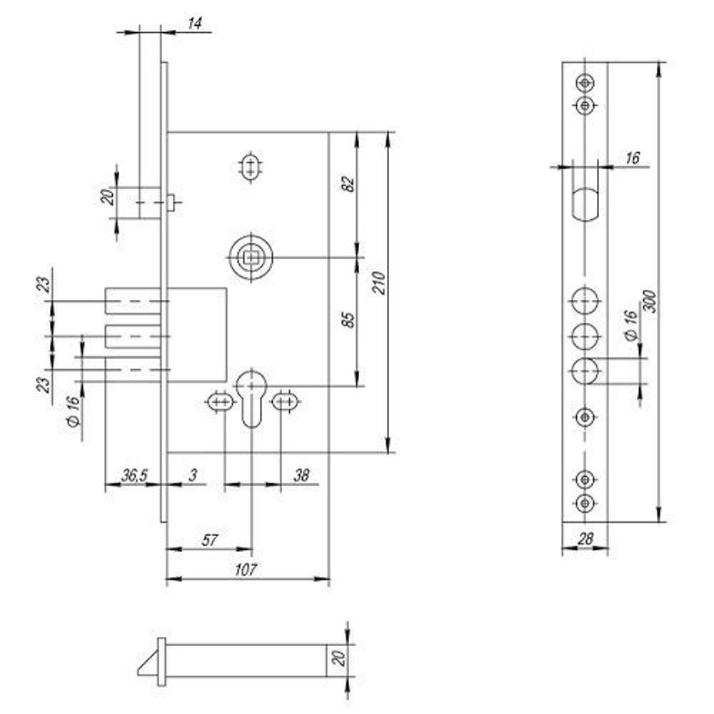 Корпус замка CISA 56.436 под ручку Blockator /35875/