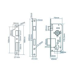 Корпус врезного замка MSM ML85B SN мат.никель