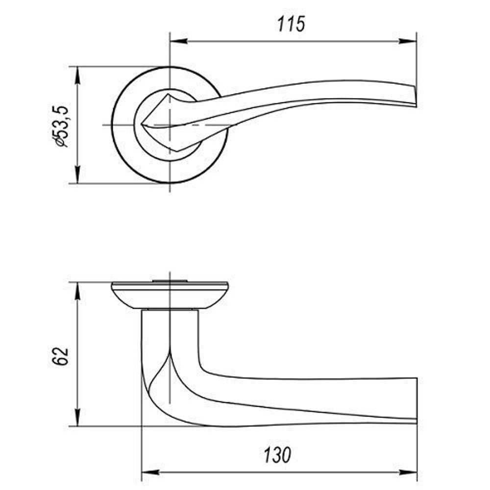Ручка раздельная AJAX GLORIA JR SN/CP-3 мат.никель/хром /41371/