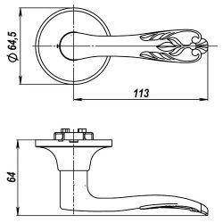 Ручка защелка PUNTO 6033 SB-P (без фик.) мат.золото /36791/